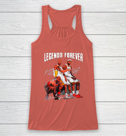 Kobe Bryant Lebron James And Michael Jordan Legends Forever Signatures Racerback Tank 3