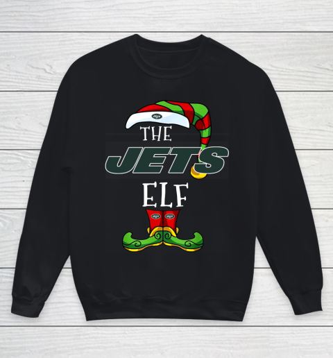 New York Jets Christmas ELF Funny NFL Youth Sweatshirt