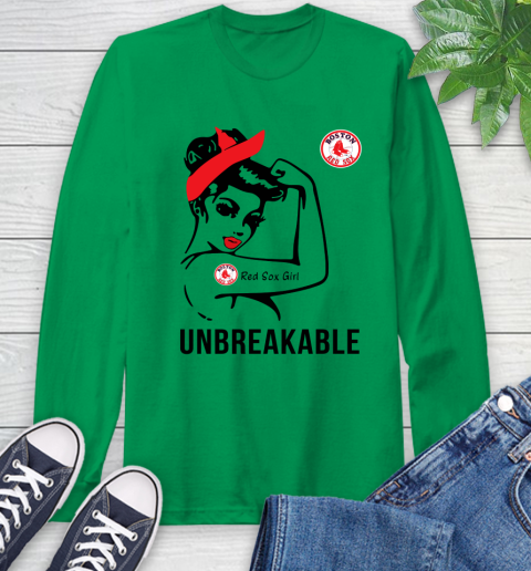 MLB Boston Red Sox Girl Unbreakable Baseball Sports Long Sleeve T-Shirt 5