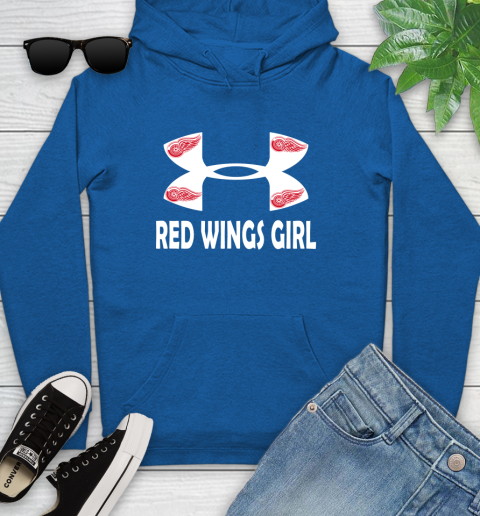 NHL Detroit Red Wings Girl Under Armour Hockey Sports Youth Hoodie 11