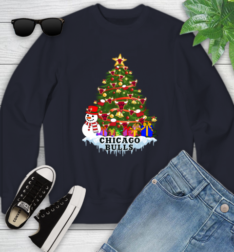 Chicago Bulls Merry Christmas NBA Basketball Sports Youth Sweatshirt 3