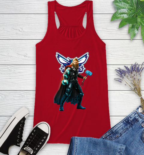 NBA Thor Avengers Endgame Basketball Charlotte Hornets Racerback Tank 6