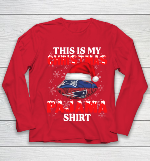 New England Patriots This Is My Christmas Pajama Shirt NFL Youth Long Sleeve 8