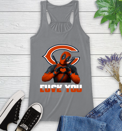 NHL Chicago Bears Deadpool Love You Fuck You Football Sports Racerback Tank 4
