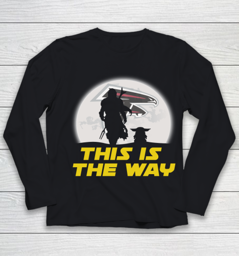 Atlanta Falcons NFL Football Star Wars Yoda And Mandalorian This Is The Way Youth Long Sleeve