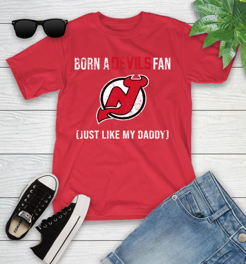 NHL New Jersey Devils Hockey Loyal Fan Just Like My Daddy Shirt Youth T-Shirt 11