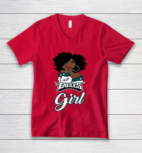 Philadelphia Eagles Girl NFL V-Neck T-Shirt 7