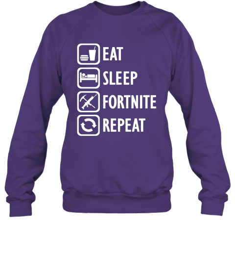 cqlw eat sleep fortnite repeat for gamer fortnite battle royale shirts sweatshirt 35 front purple