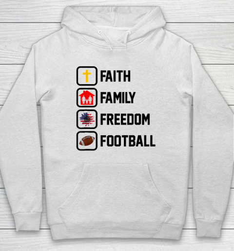 Faith Family Freedom Football Christian Hoodie