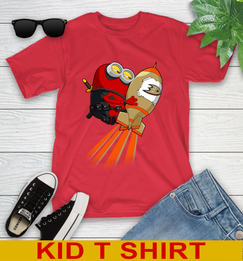 NHL Hockey Anaheim Ducks Deadpool Minion Marvel Shirt Youth T-Shirt 11