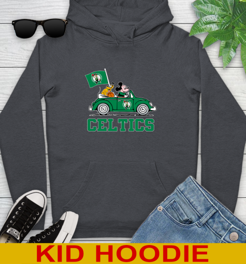 NBA Basketball Boston Celtics Pluto Mickey Driving Disney Shirt Youth Hoodie 9