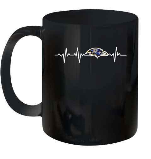 Baltimore Ravens NFL Football Heart Beat Shirt Ceramic Mug 11oz