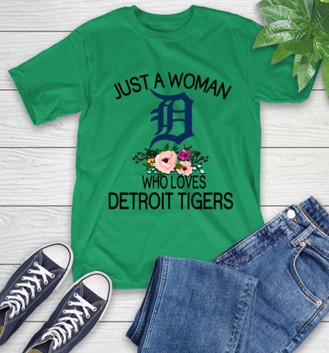 MLB Just A Woman Who Loves Detroit Tigers Baseball Sports T-Shirt 5