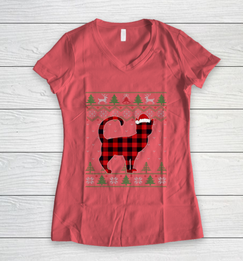 Women's v neck on sale ugly christmas sweater