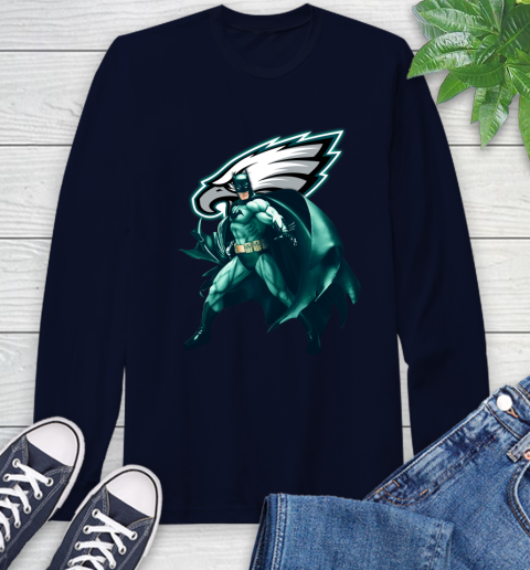 NFL Batman Football Sports Philadelphia Eagles Long Sleeve T-Shirt 4