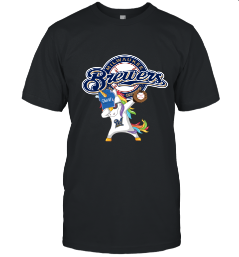 Hip Hop Dabbing Unicorn Flippin Love Milwaukee Brewers Unisex Jersey Tee