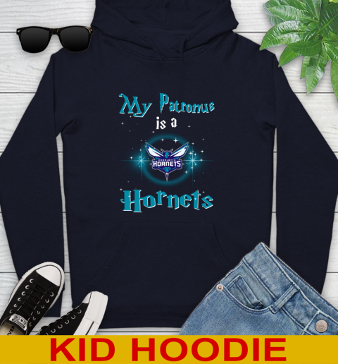 NBA Basketball Harry Potter My Patronus Is A Charlotte Hornets Youth Hoodie 3