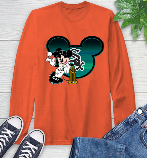 MLB Chicago White Sox The Commissioner's Trophy Mickey Mouse Disney Long Sleeve T-Shirt 5