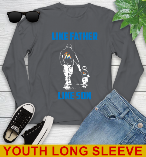 Miami Marlins MLB Baseball Like Father Like Son Sports Youth Long Sleeve 9