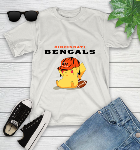 NFL Pikachu Football Sports Cincinnati Bengals Youth T-Shirt 12