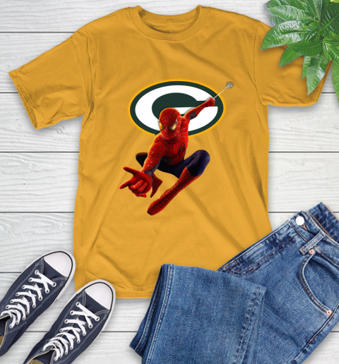 NFL Spider Man Avengers Endgame Football Green Bay Packers T-Shirt 3