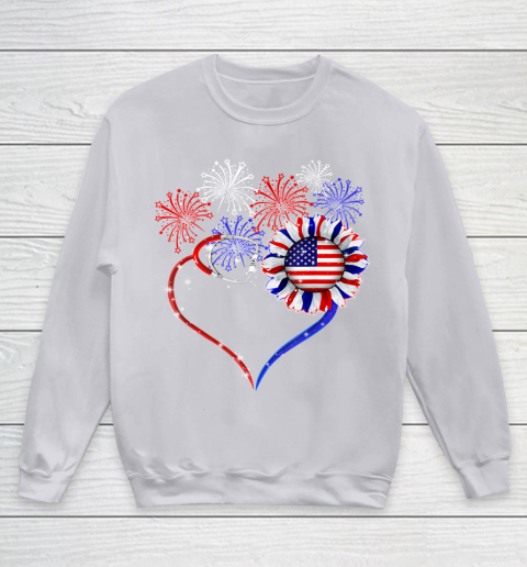 Patriotic Nurse 4th Of July American Flag Independence Day Youth Sweatshirt 3