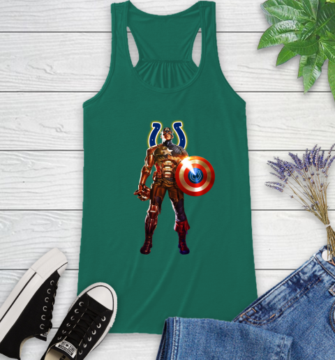 NFL Captain America Marvel Avengers Endgame Football Sports Indianapolis Colts Racerback Tank 7