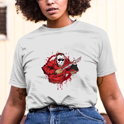 Air Jordan 12 Flu Game Matching Sneaker Tshirt Jason Voorhees Black and Red Jordan Tshirt