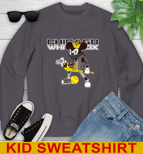 Chicago White Sox MLB Baseball Mickey Peace Sign Sports Youth Sweatshirt 6