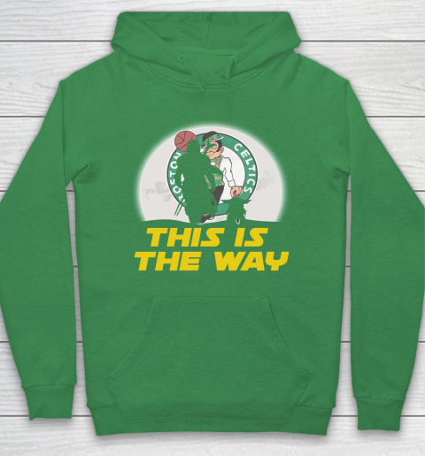 Boston Celtics NBA Basketball Star Wars Yoda And Mandalorian This Is The Way Hoodie 5