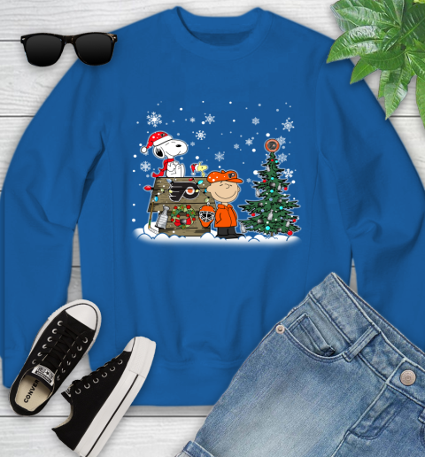 NHL Philadelphia Flyers Snoopy Charlie Brown Woodstock Christmas Stanley Cup Hockey Youth Sweatshirt 7