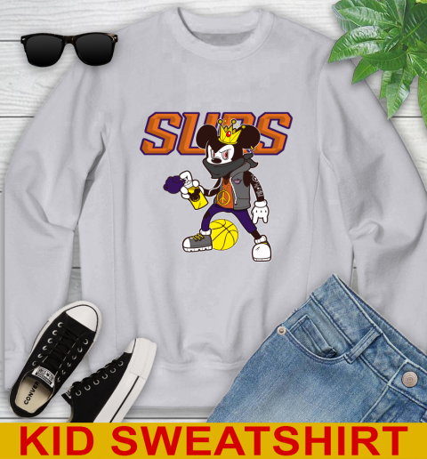 Phoenix Suns NBA Basketball Mickey Peace Sign Sports Youth Sweatshirt 4
