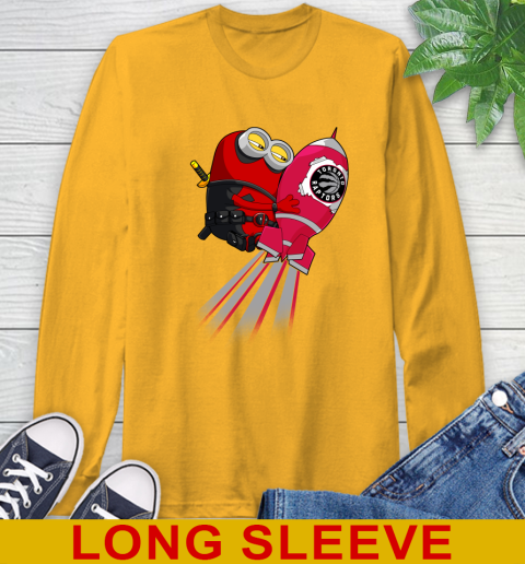 NBA Basketball Toronto Raptors Deadpool Minion Marvel Shirt Long Sleeve T-Shirt 2