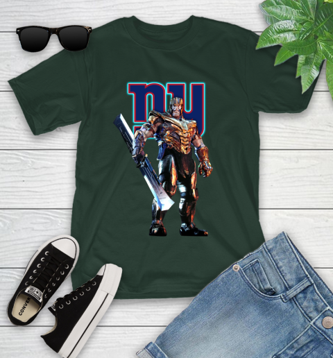 NFL Thanos Gauntlet Avengers Endgame Football New York Giants Youth T-Shirt 5