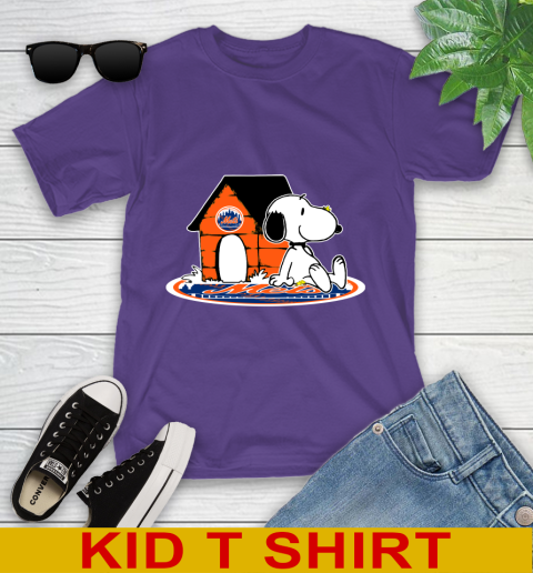MLB Baseball New York Mets Snoopy The Peanuts Movie Shirt Youth T-Shirt 4