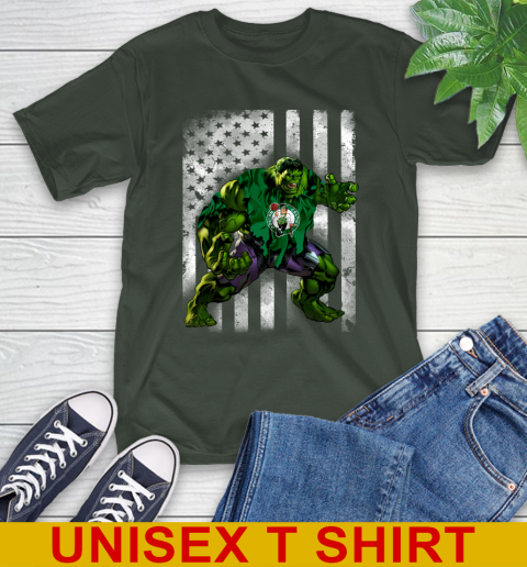 Boston Celtics Hulk Marvel Avengers NBA Basketball American Flag T-Shirt 6