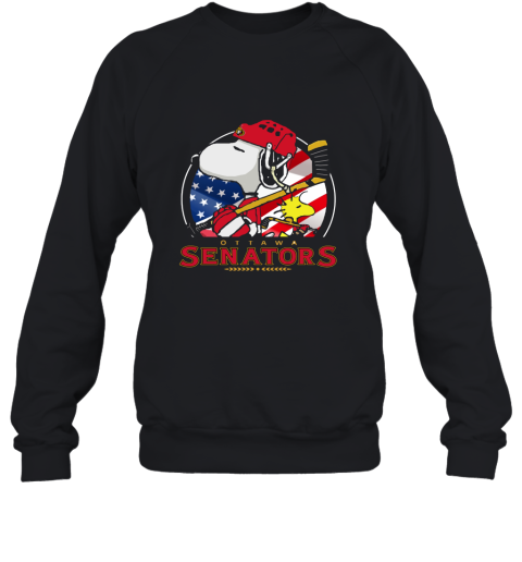 Ottawa Senators Ice Hockey Snoopy And Woodstock NHL Sweatshirt