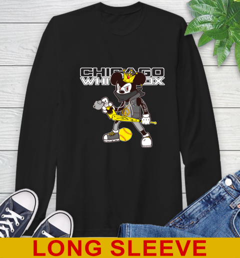 Chicago White Sox MLB Baseball Mickey Peace Sign Sports Long Sleeve T-Shirt 2