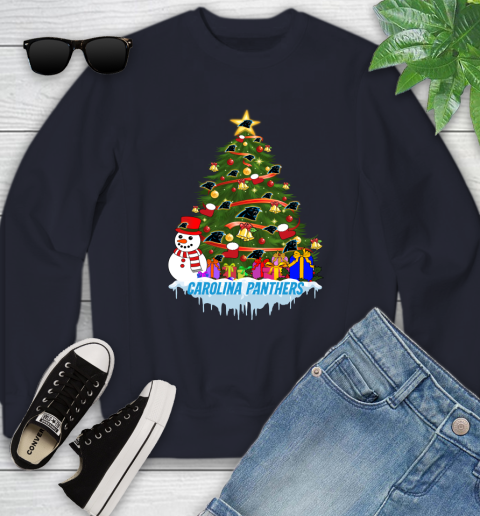 Carolina Panthers Merry Christmas NFL Football Sports Youth Sweatshirt 3