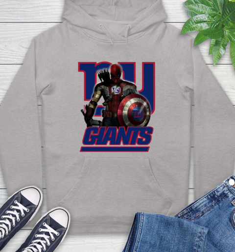 NFL Captain America Thor Spider Man Hawkeye Avengers Endgame Football New York Giants Hoodie 12