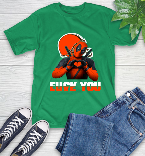 NHL Cleveland Browns Deadpool Love You Fuck You Football Sports T-Shirt 7