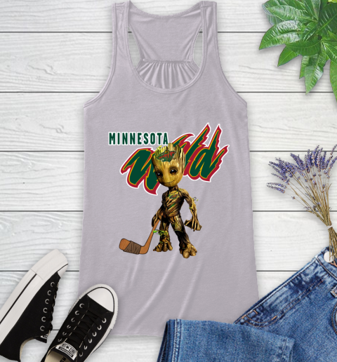 Minnesota Wild NHL Hockey Groot Marvel Guardians Of The Galaxy Racerback Tank 5