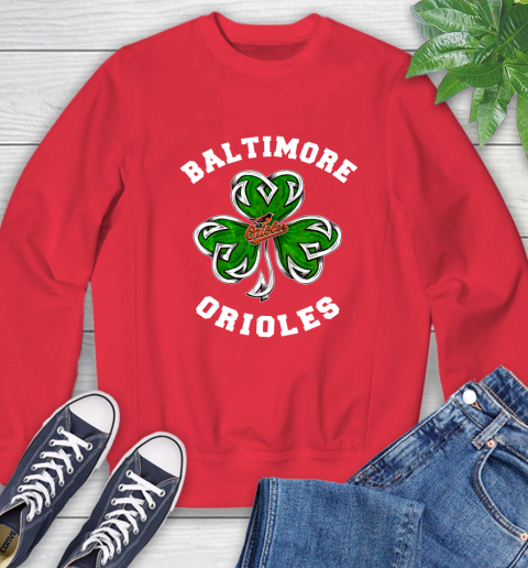 MLB Baltimore Orioles Three Leaf Clover St Patrick's Day Baseball Sports Sweatshirt 10