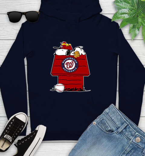 MLB Washington Nationals Snoopy Woodstock The Peanuts Movie Baseball T Shirt_000 Youth Hoodie 4