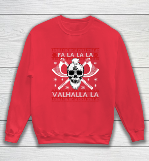 Ugly Christmas Sweater Fa La La Valhalla Viking Sweatshirt 7