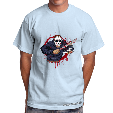 Air Jordan 1 Midnight Navy Matching Sneaker Tshirt Jason Voorhees BLue and White Jordan Tshirt