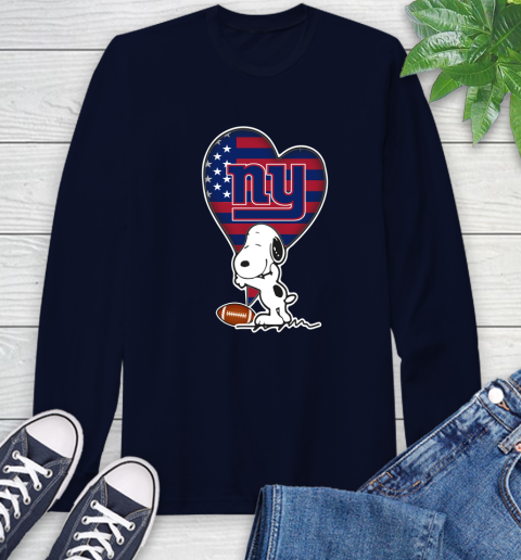 New York Giants NFL Football The Peanuts Movie Adorable Snoopy Long Sleeve T-Shirt 4