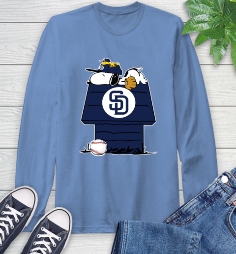MLB San Diego Padres Snoopy Woodstock The Peanuts Movie Baseball T Shirt Long Sleeve T-Shirt 11