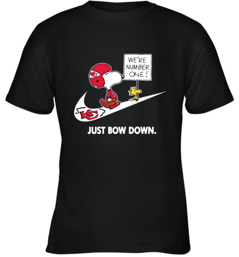 Kansas City Chiefs Are Number One – Just Bow Down Snoopy Youth T-Shirt