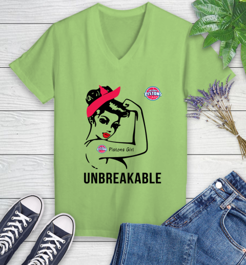 NBA Detroit Pistons Girl Unbreakable Basketball Sports Women's V-Neck T-Shirt 6